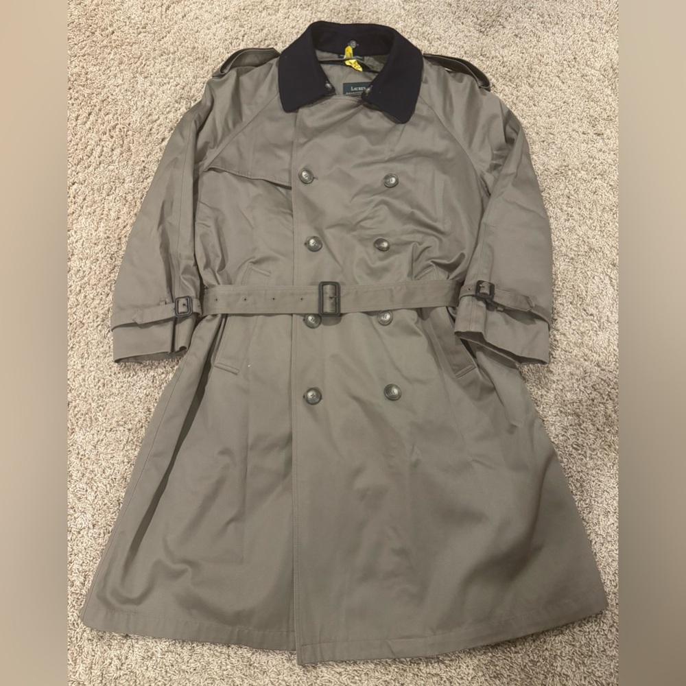 Lauren Ralph Lauren Edmonds Trench Coat Dk Khaki Water Repellant 44R